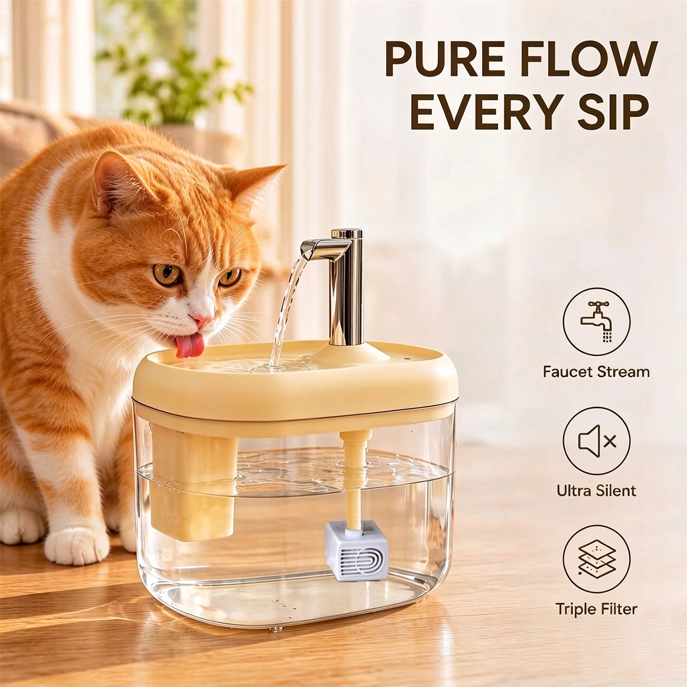 Large Capacity Automatic Pet Water Fountain-Random color