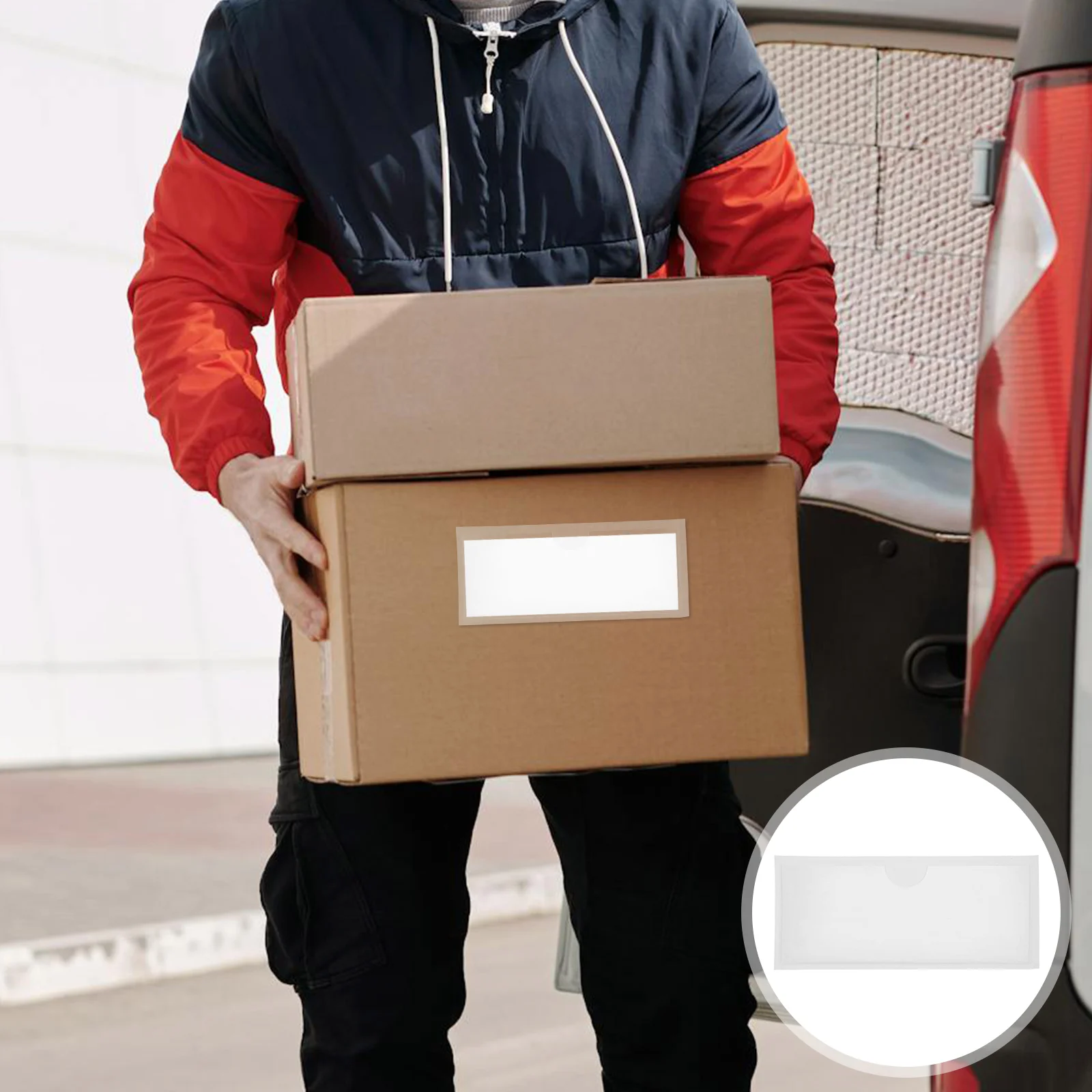 10 Pcs Clear Card Sleeves Transparent Label Bag Permit Holder Soft Rubber Pockets Adhesive Plastic Business Index