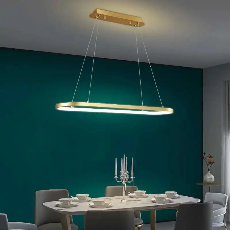 Modern Led Office Ceiling Pendant Light Horizontal Hanging Iron Pendant Light Kitchen Hanging Home Indoor Lighting