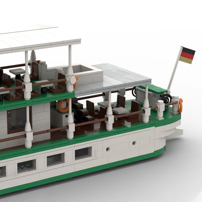 2533 قطعة MOC ساكسوني البخار السفينة S Chsisches القوارب نموذج اللبنات البناء هدية الكريسماس فكرة الطوب الاطفال لعبة عيد ميلاد