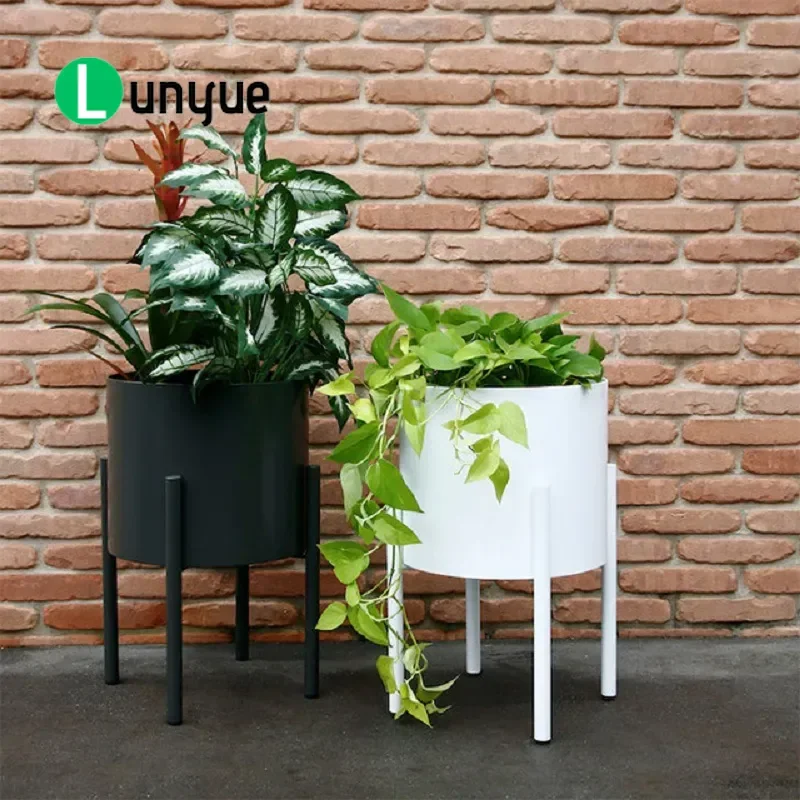 Nordic Wrought Iron Flower Stand Indoor Outdoor Floor to Ceiling Balcony Plant Rack Hanging Orchid Green Dill Pot Frame
