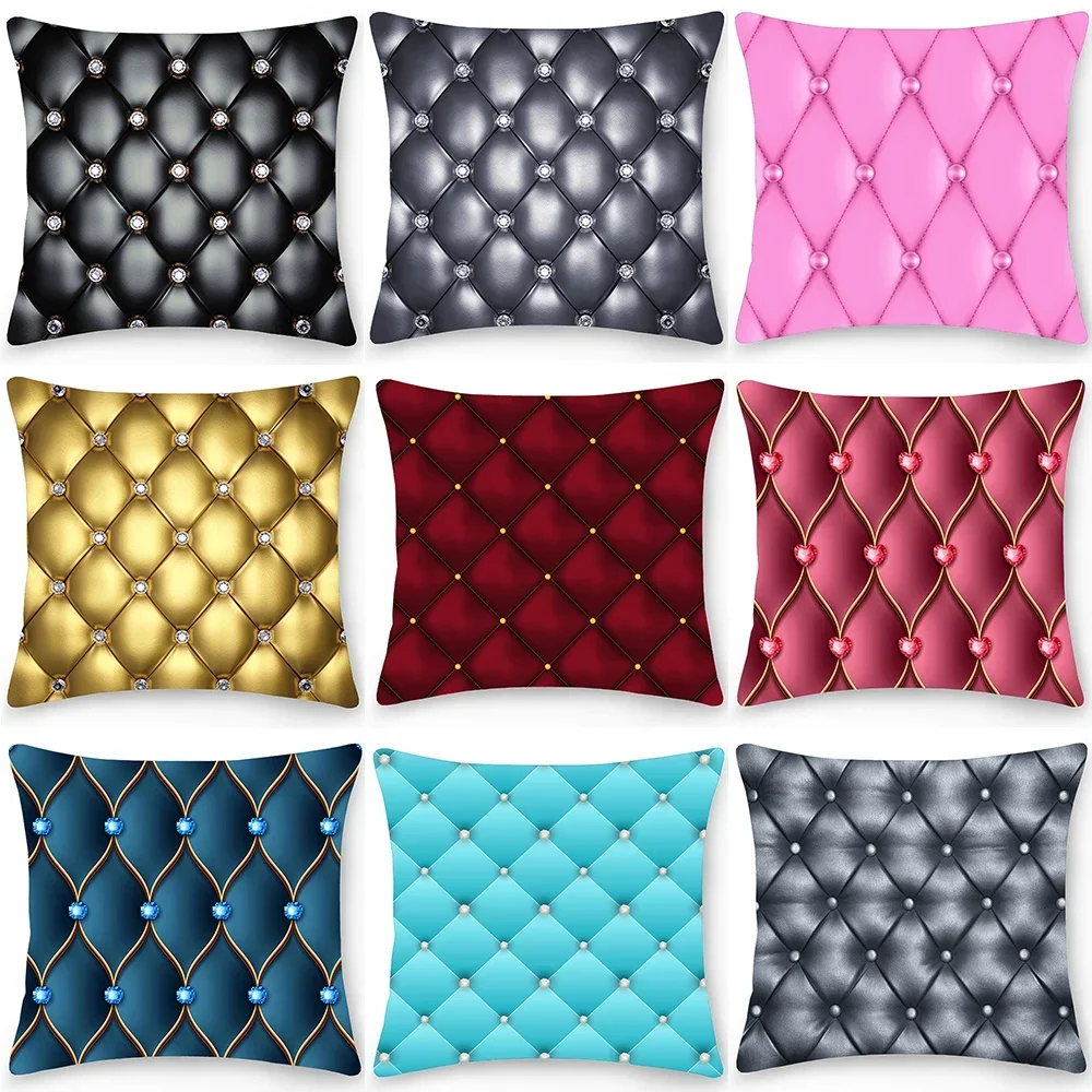 

Home Decor Pillowcase Car Sofa Cushion Cover Double Sided Crystal Printed Geometric