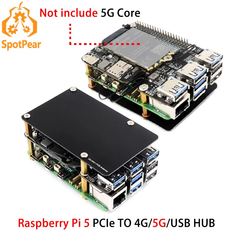 Raspberry Pi 5 PCIe a M.2 4G/5G USB 3,2 HUB para SIMCom Quectel 4G/5G módulos