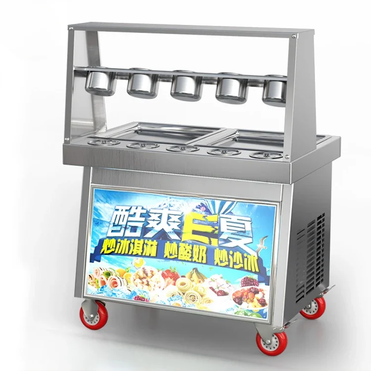 

Guangzhou Flat Pan Fried Ice Cream Machine Fried Ice Cream Machine with Ten Ice Buckets