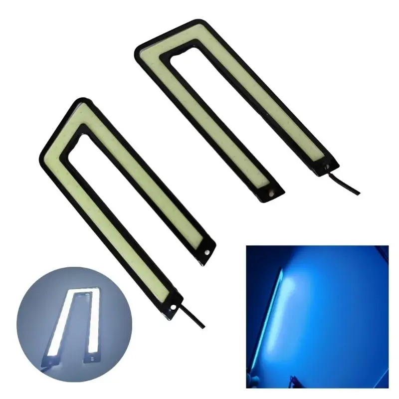 

02DE Aluminum DRL 12V LED Lights Universal U Daytime Running Lights Replacement Waterproof Automotive Accessories