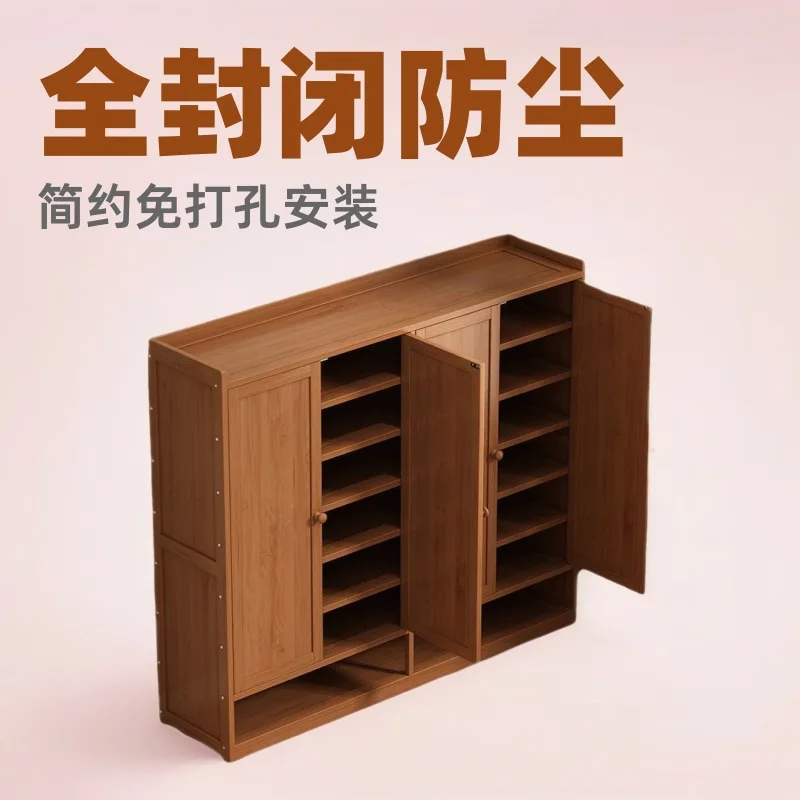 Door storage Furniture Entry door against wall Fully enclosed dust-proof shelf Shoe cabinet Simple shoe cabinet