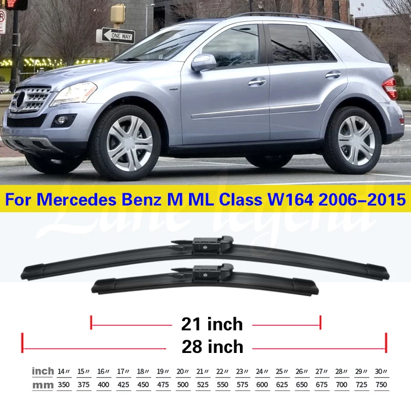 Pióra wycieraczek samochodowych przednich i tylnych do Mercedes Benz M ML Class W164 2006-2015 Wycieraczki przedniej szyby Akcesoria samochodowe 28