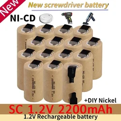 Screwdriver Electric Drill SC Batteries 1.2V 2200mah SubC Ni-Cd Rechargeable Battey with Tab Power Tool NiCd SUBC Cells