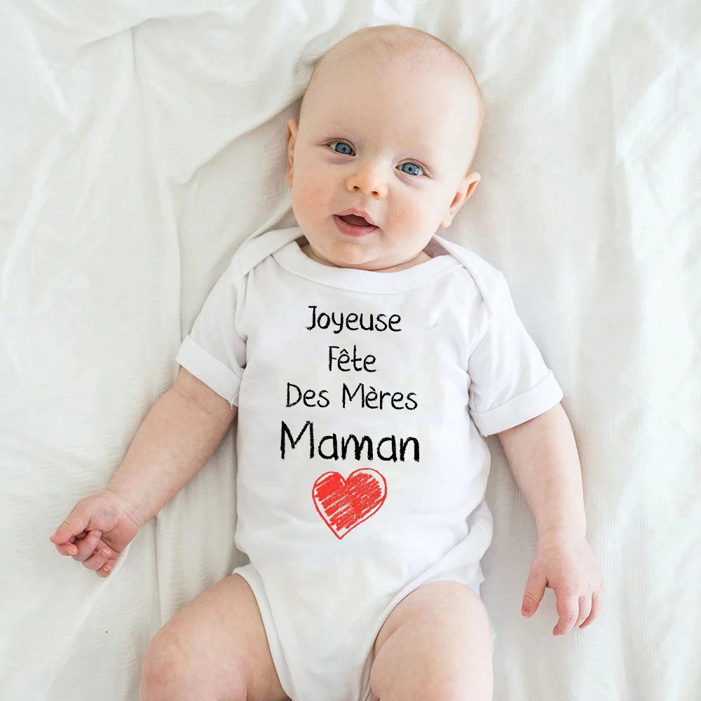 Happy First Mother's Day Mom Print Baby Bodysuit Infant Rompers Boys Girls Clothes Mothers Day Gift Bodysuits Toddler Outfits