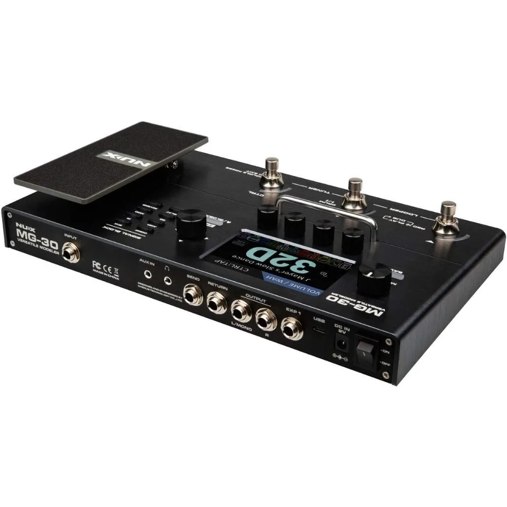معالج تشكيل الجيتار NUX MG-30 متعدد التأثيرات بدواسة الجيتار/الجهير/الجهير الصوتي، محمل الأشعة تحت الحمراء، خوارزمية الصندوق الأبيض، EFX