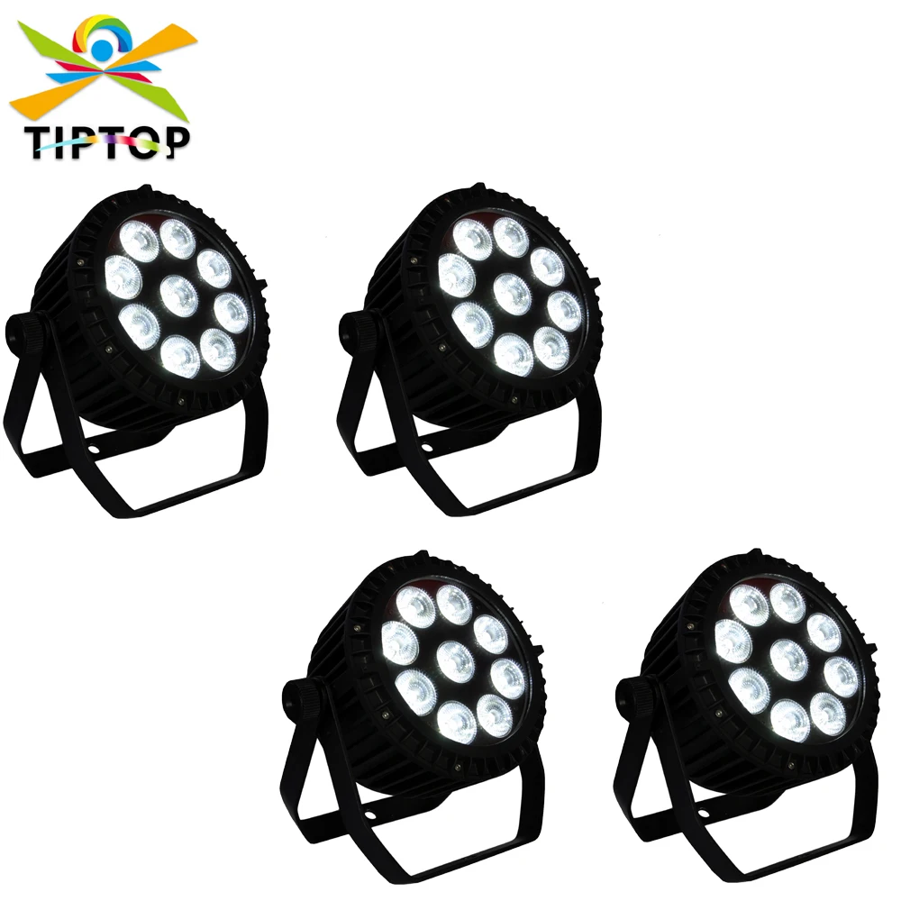 

TIPTOP 4 Pack 9x15W DMX Control Stage Light For Dj Booth Market Disco Church Garden Effect Lighting 150W Par Cans White Case