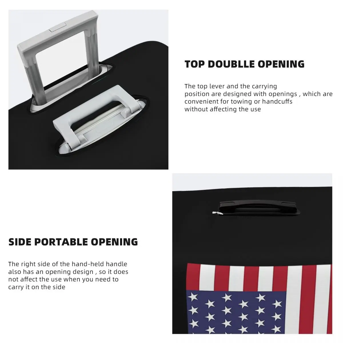 Bandeira americana design gráfico mala capa proteção elástica viagem bagagem protetor capas para 18-32 Polegada