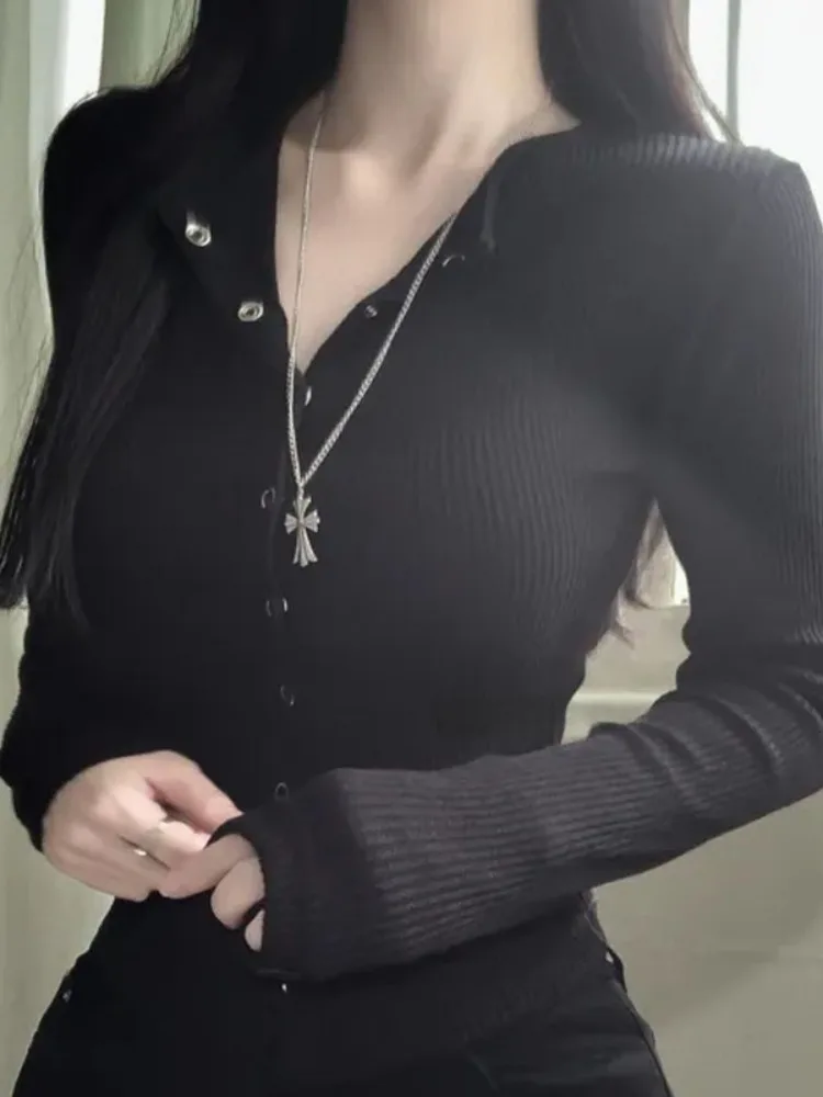 เสื้อคาร์ดิแกนถักแบบเปิด Pure Desire สำหรับผู้หญิง ฤดูใบไม้ร่วง ฤดูหนาว ทรงเข้ารูป สไตล์เกาหลี แฟชั่นลำลอง