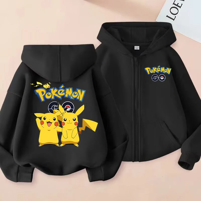 

New Pokemons Children Hoodies Coat Pikachu Charmander Cartoon Printed Zippered Hoodie Kids Autumn Jacket Winter Boys Clothes