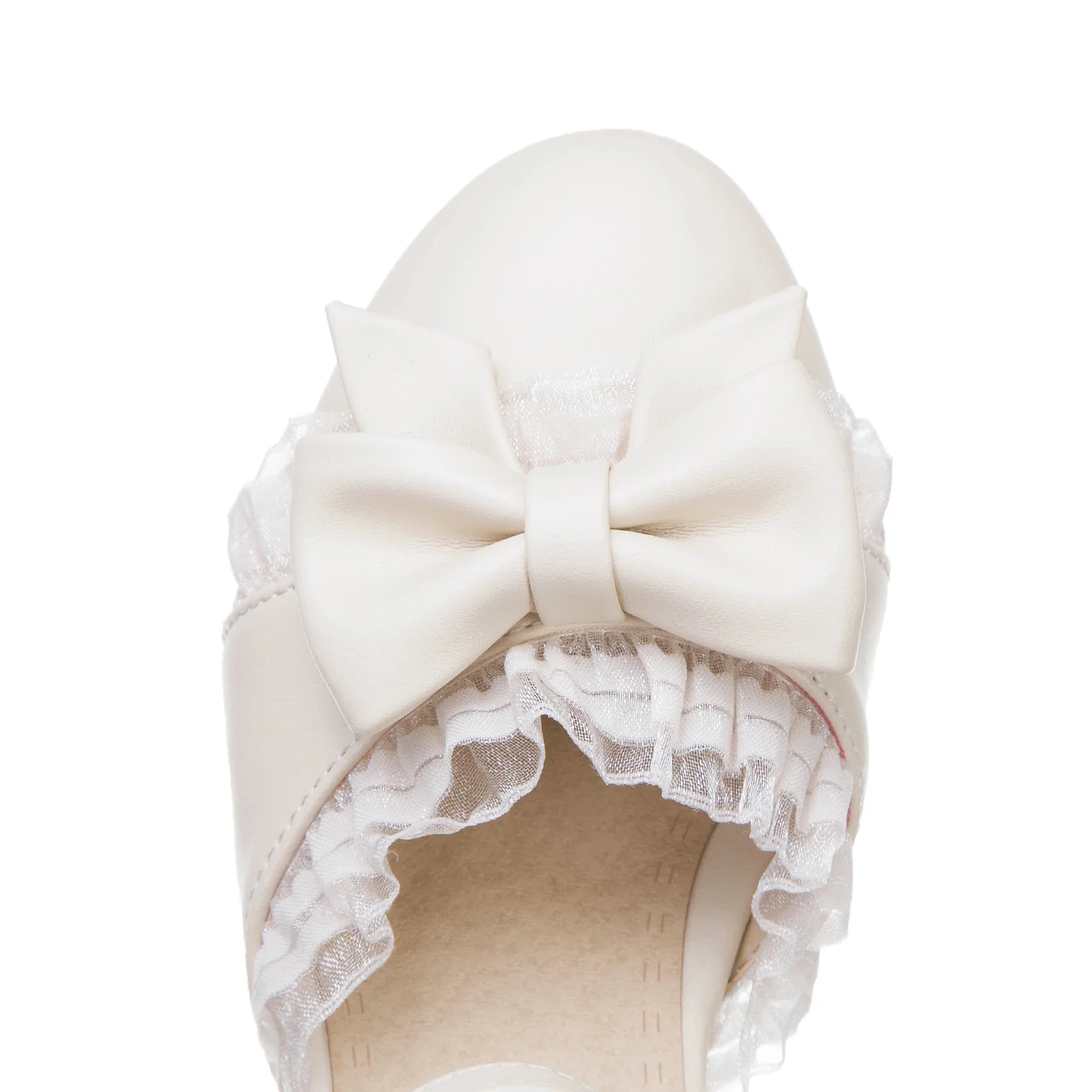 2026 Spring Women High Heels Mary Jane Pumps Party Wedding White Pink Beige String Bead Bow Princess Cosplay Lolita Shoes 31-43