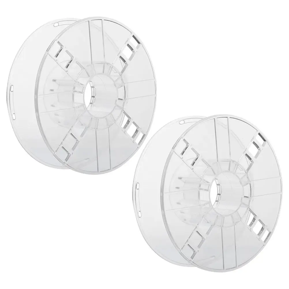 

2Pcs Plastic 3D Printer Spool 1Kg Hollow Reel Transparent Lightweight Strong Workmanship Neat Design Smooth Edge Use