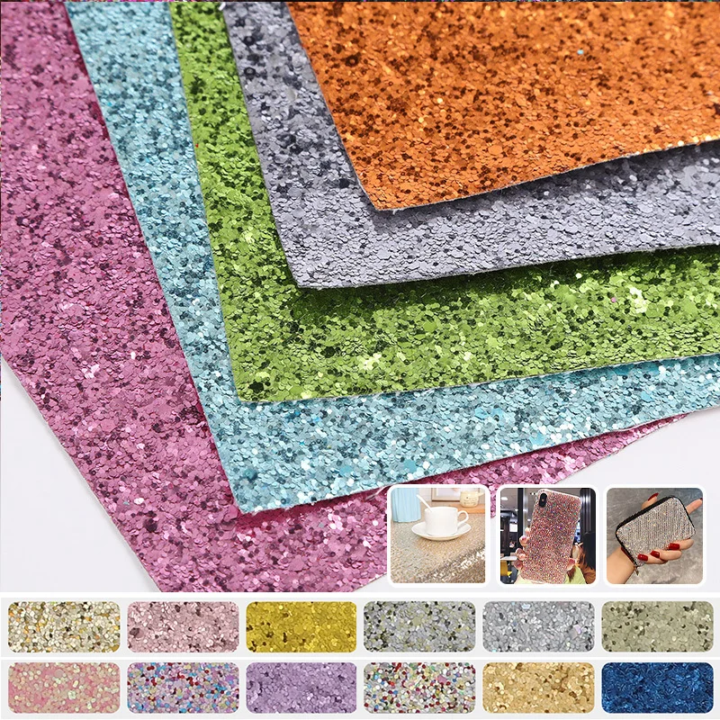 

100x137cm Many Color Plain Fine Glitter Fabric Faux Synthetic Leather for Wall Border Arts Crafts Wallpaper Handmade DIY Bag