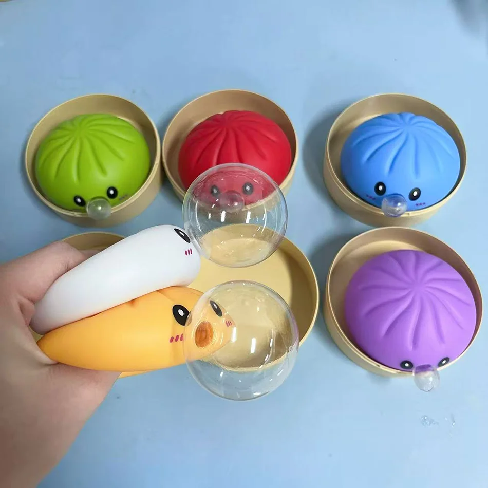 Colorful Bubble Spitting Dumpling Squishy Relaxing Anxiety Antistress Enhance Happiness Reusable Rebound Squeeze Reliever Toy