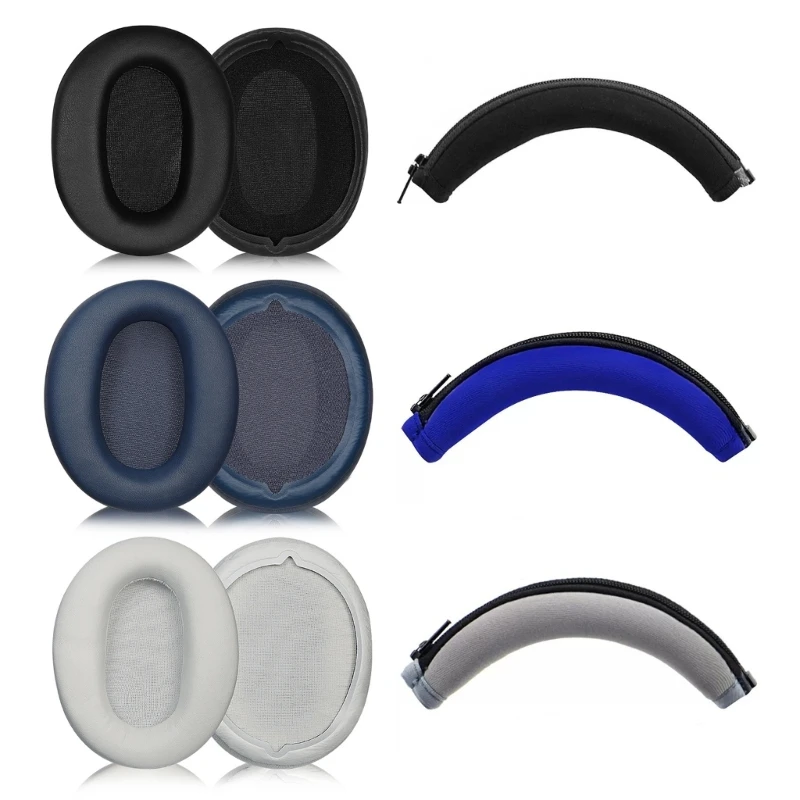 Soft Protein Ear Pads Earphone Earpads For Sony WH-CH710N Headphone Thick Cushions Earphone Earpads Sleeves Head Beam Headband