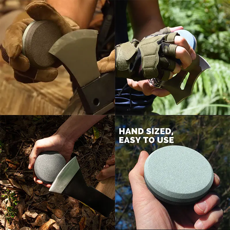 Axe Knife Sharpener Professional DualSide Water Whetstone Round Outdoor Portable Pro Grinding Sharpening Kitchen Multi camping