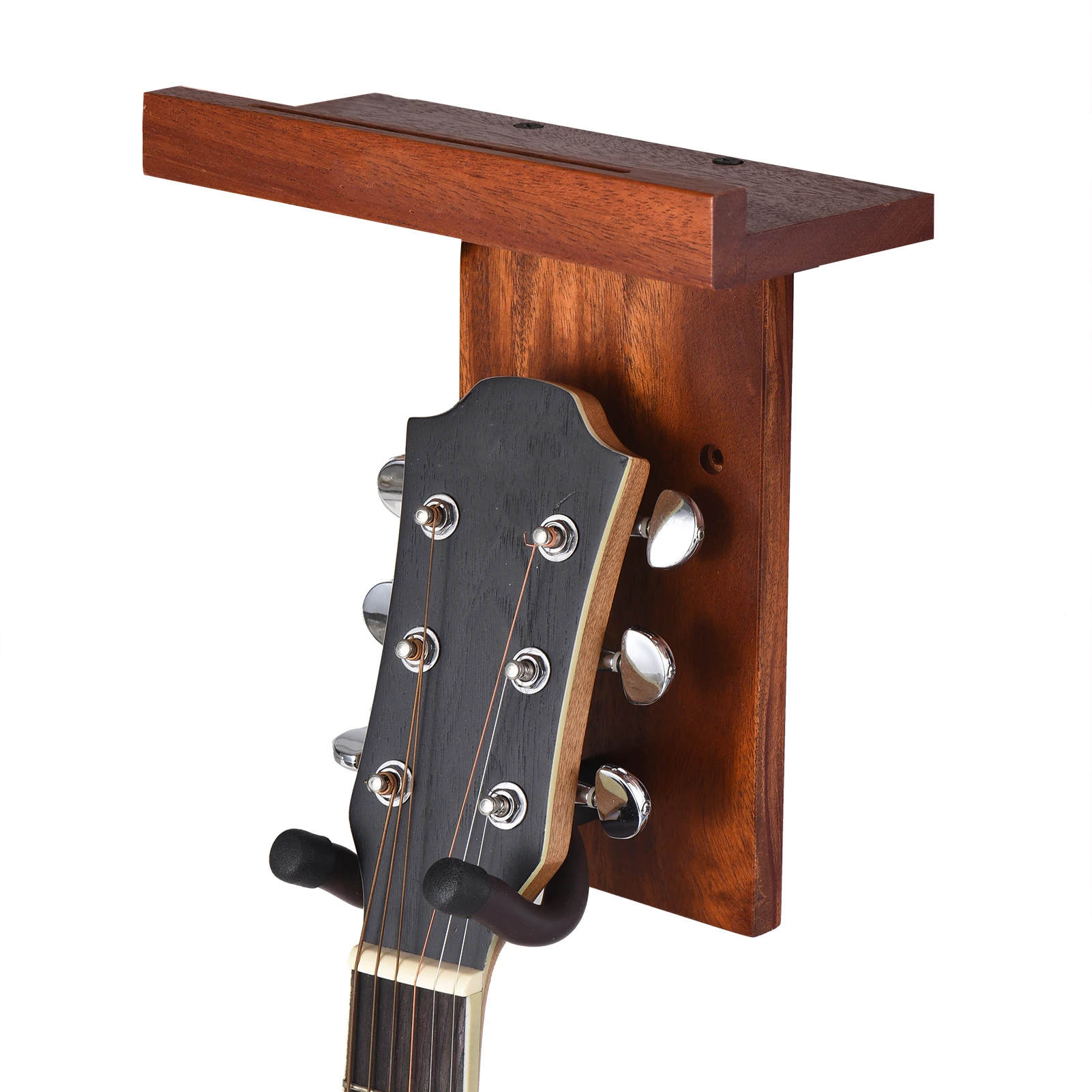 2szt Wieszak ścienny na gitarę Zestaw do samodzielnego montażu Mahoniowy drewniany wieszak ścienny Półka Uchwyt na kostkę Śruba naprawiono do gitary elektrycznej Bass Ukule