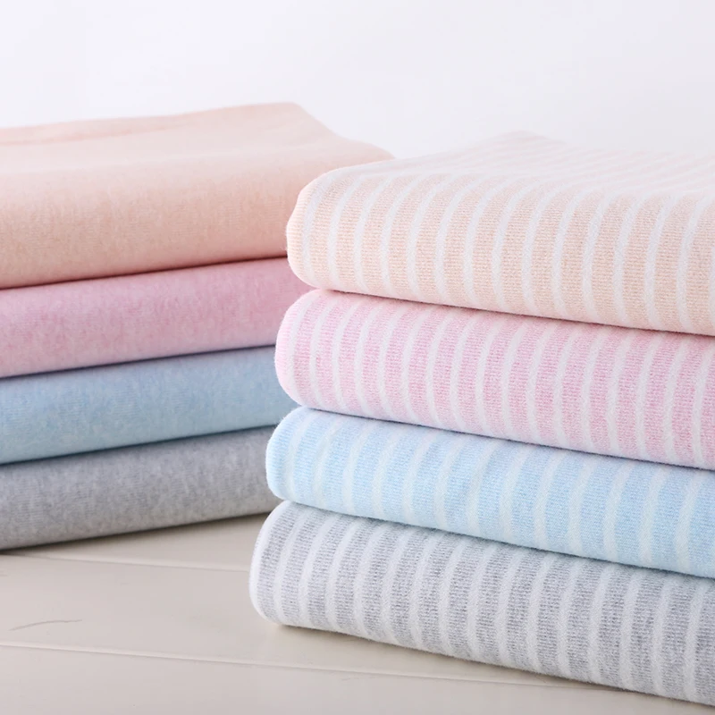 

Эластичная полосатая трикотажная ткань из чистого хлопка для нижнего белья, осенней одежды, одежды для скалолазания, детской ткани, ткани «сделай сам»