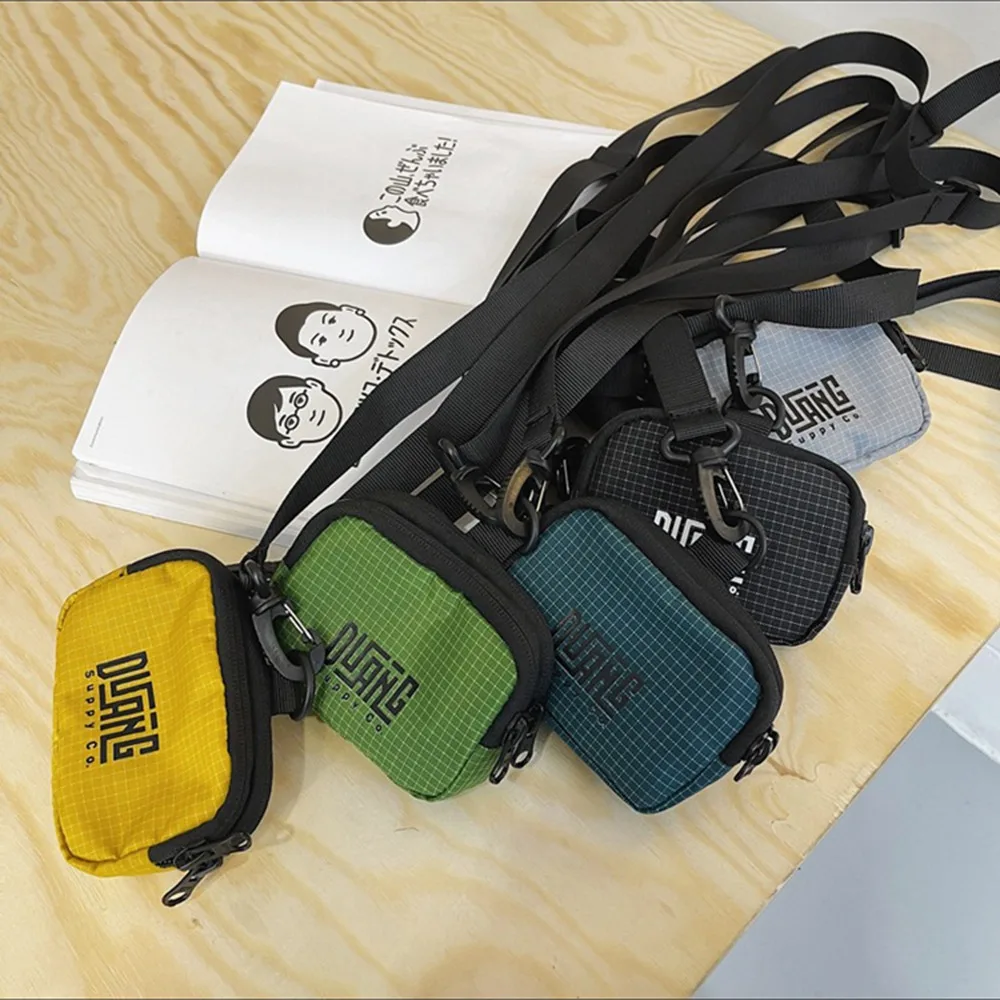 Simple Neck Hanging Nylon Coin Purse Japanese Style Lanyard Mini Storage Bag Korean Style Casual Small Item Bag Unisex