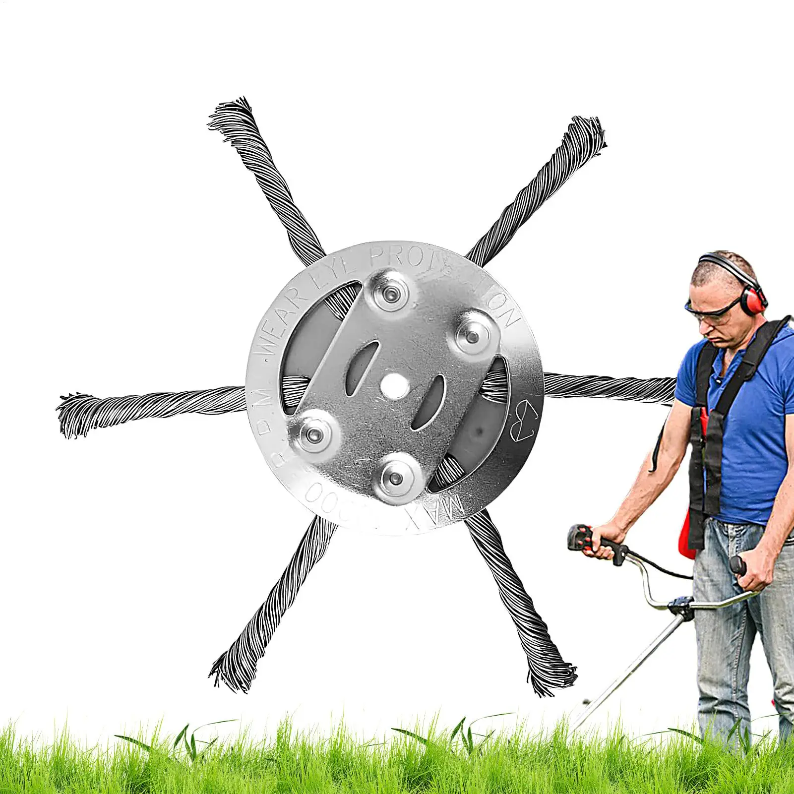 Steel Wire Grass Trimmer Head New String Trimmer Replacement Head Wire Weeds Trimmer Head Weeds Remover Tool