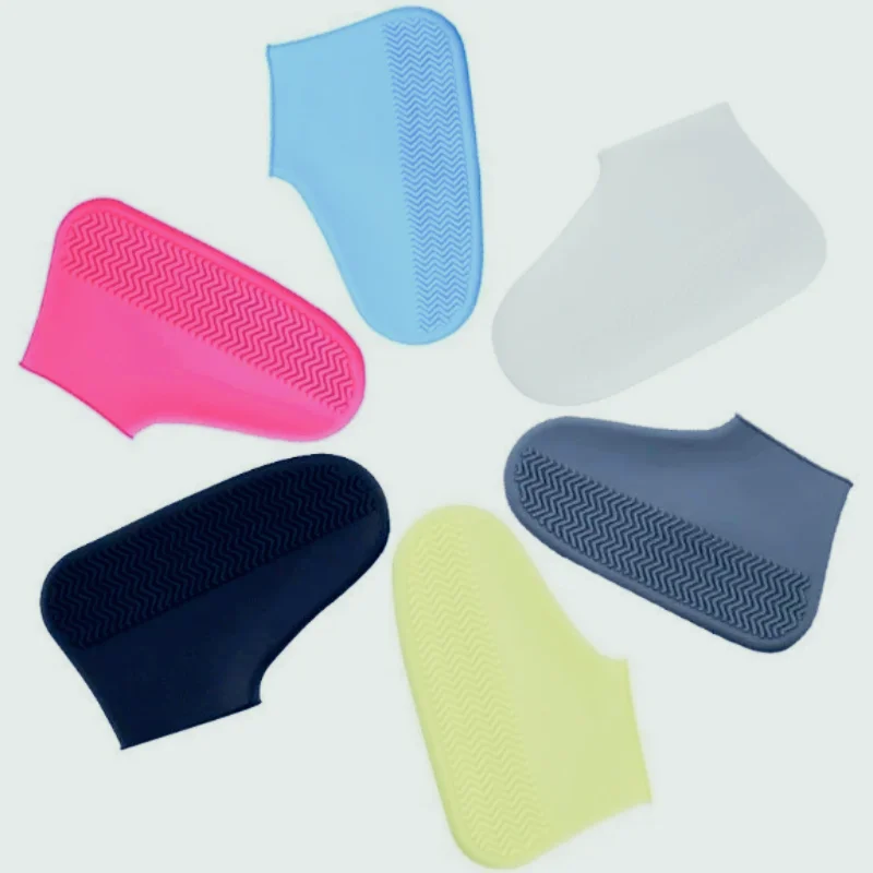 1 Pair Waterproof Silicone Shoe Cover Recyclable Boot Cover Protector Elastic Non-slip Textured Sole For Outdoor Rainy