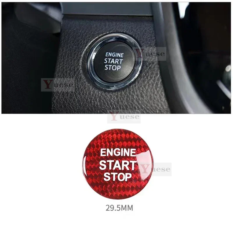 One-Click Start Up Engine Button Decoration Stickers For Toyota Corolla Yaris Chr Auris Prado Rav4 Prius Camry Fort Carbon Fiber