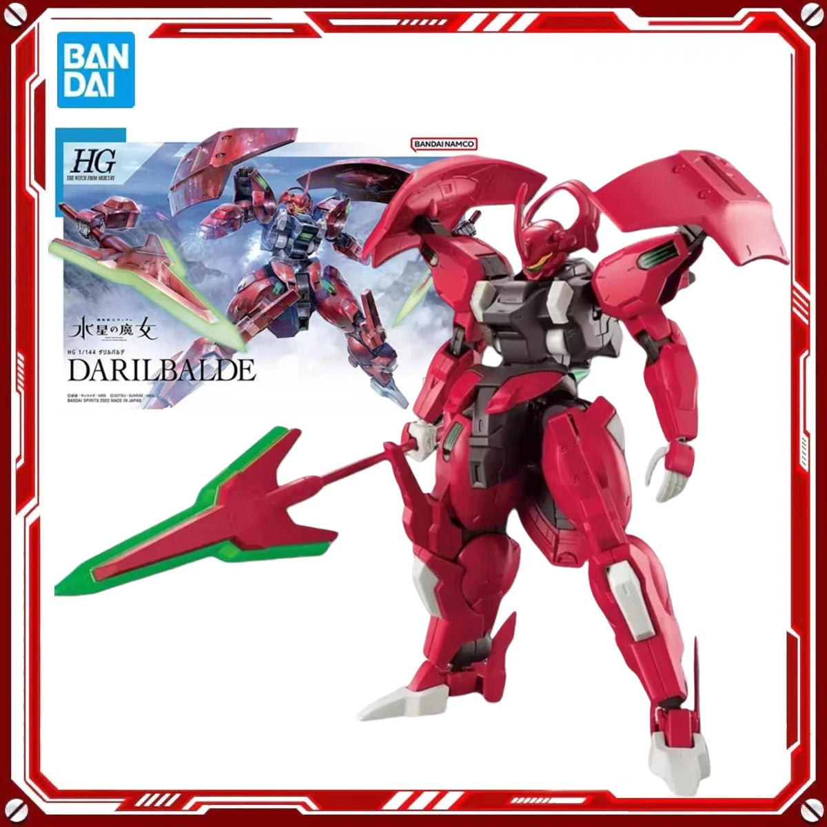 

Bandai Genuine 1/144 Gundam Darilbalde Action Model Kit from the Witch of Mercury Anime Collectible Figure Toy Gift for Ages
