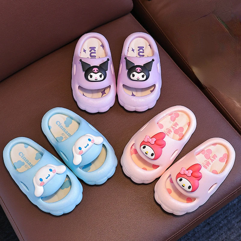 Cute Cartoon Home Slippers for Girls - Summer Indoor/Outdoor Anti-Slip Flip Flops Cinnamoroll  Kuromi my Melody Slippers