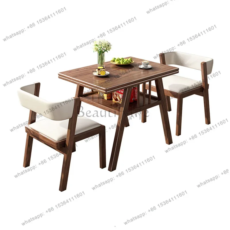 yj58 New two-chair tea table, solid wood small combination, one table and two chairs three-piece set