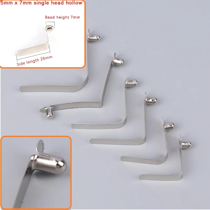 10Pcs 5mm Double Single Hollow Button Clips Kayak Paddle Snap Spring Clip Tent Pole Tube Lock Awning Telescopeic Shrapnel