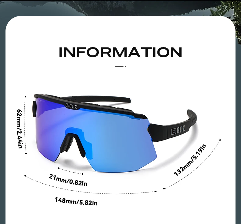 B BLIZ Breeze Premium Fahrradbrille UV400 – 2 HD-Linse, Unisex-Sportsonnenbrille für MTB, Rennen, Angeln, Laufen, Fahrradbrille – Detail 11