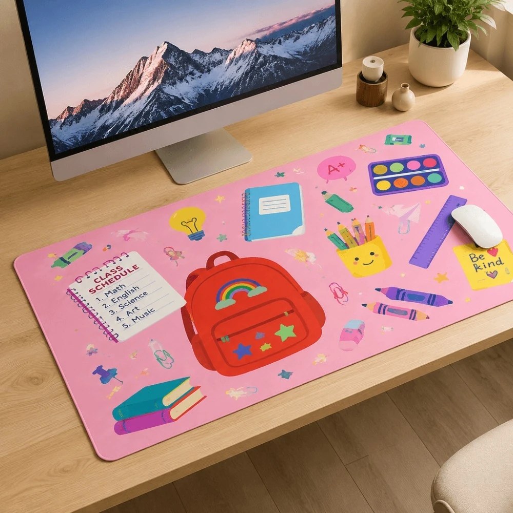 Mouse pad cute learning supplies desk decoration computer table accessory smooth surface anti-slip easy to clean gift