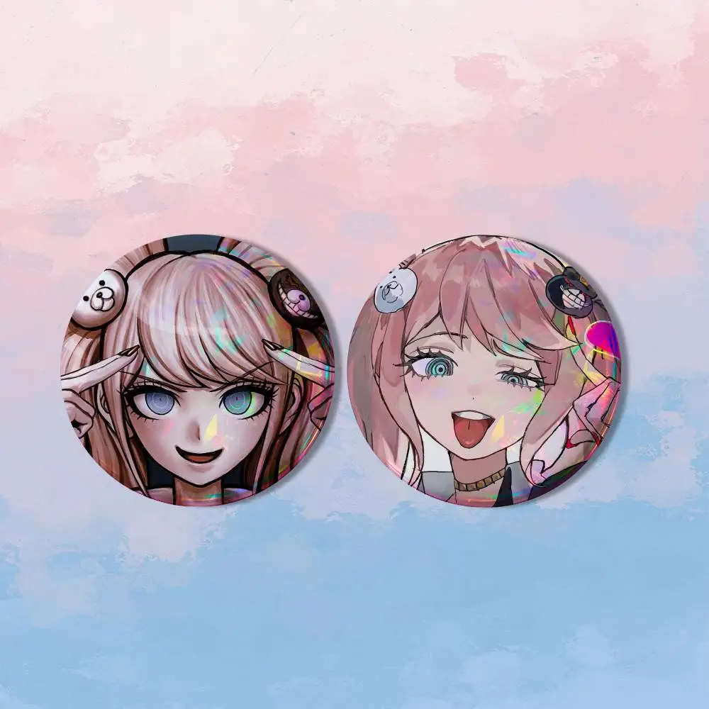 Danganronpa Junko Enoshima 2 piece set Badges On Backpack Jacket Cartoon Round Brooches Acrylic Button Pins Collection Gifts