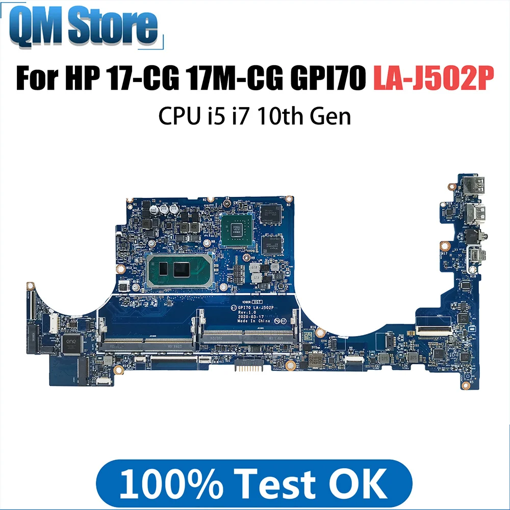 

Laptop Motherboard For HP ENVY 17-CG 17M-CG GPI70 L87979-601 L87978-601 LA-J502P Notebook Mainboard CPU I7 10th Gen Systemboard