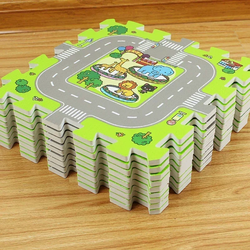 Baby Climbing Play Mat Car Traffic Track Map EVA Foam Game Mat Children\'s Puzzle Carpet Children\'s Educational Toys Gifts