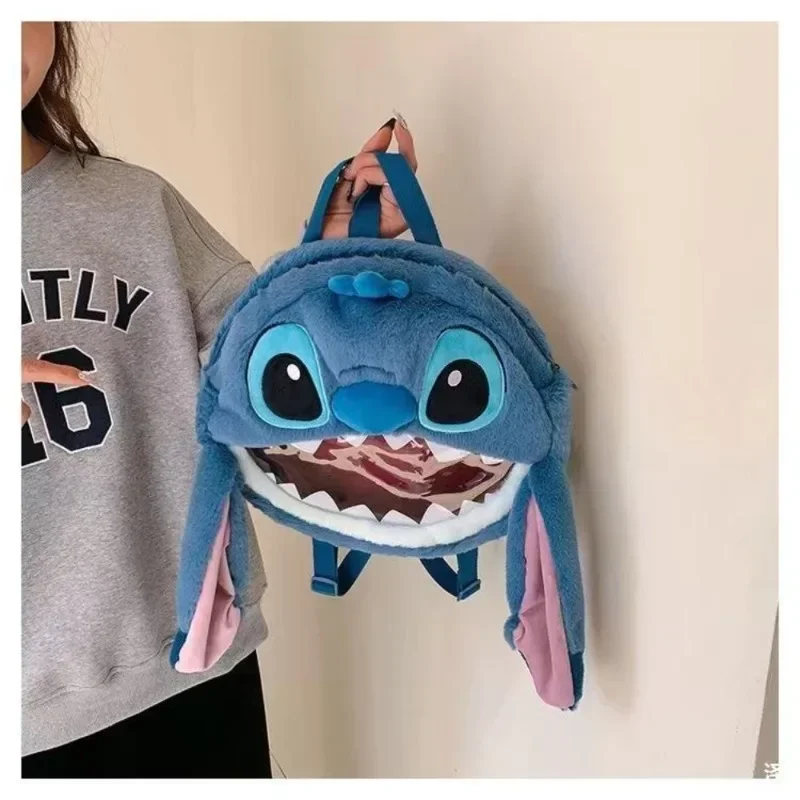 Disney Stitch Backpack Kawaii Anime Cartoon Plush Shoulder Bag Cute High-capacity Soft Knapsack Holiday Gifts