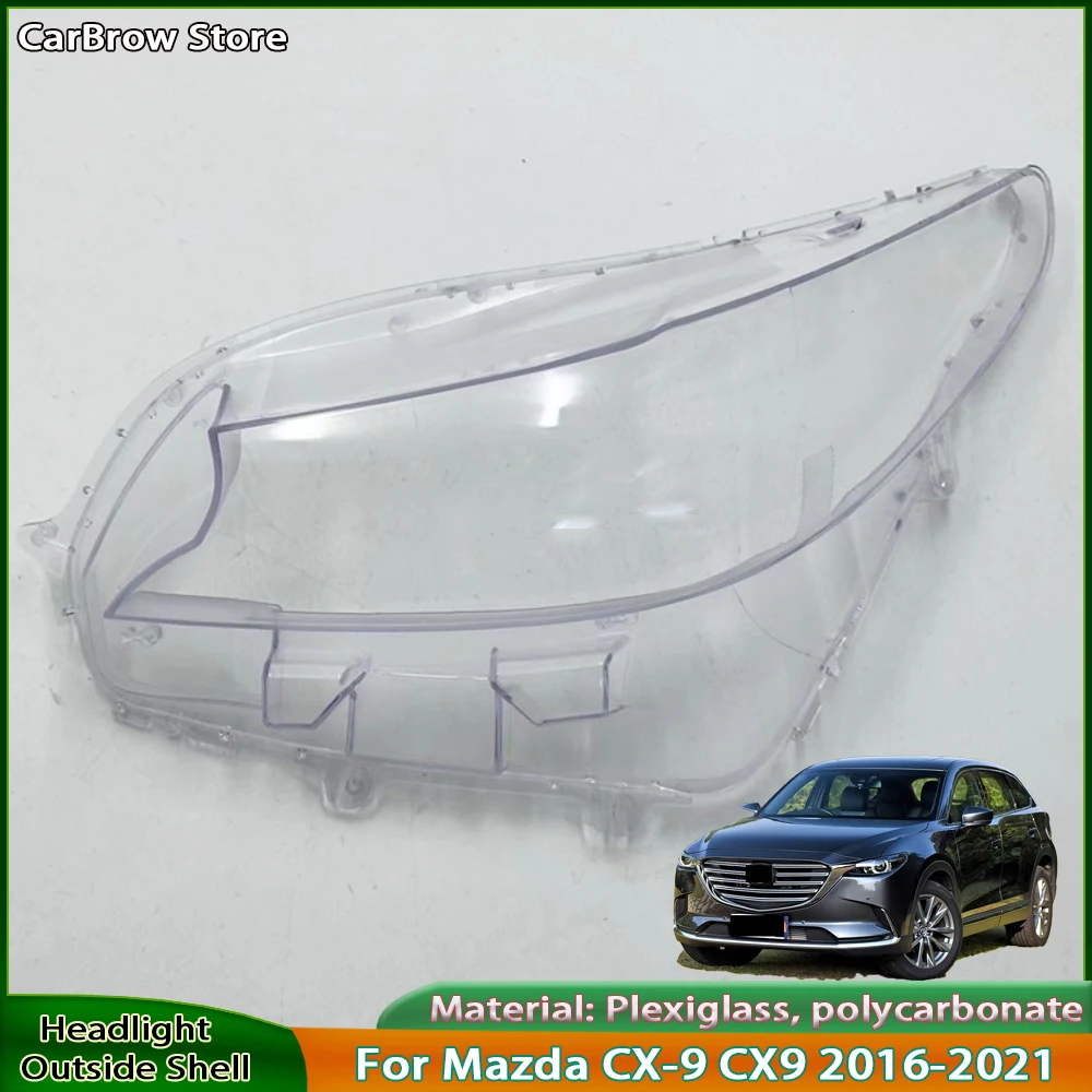 

For Mazda CX-9 CX9 2016-2021 Car Front Headlight Cover Headlamp Lampshade Lampcover Head Lamp light Covers Lens Shell Caps