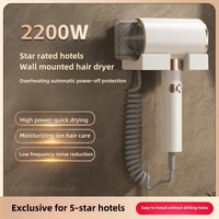 220V Hotel Specific Hair Dryer 2200W High-Power Fast Drying Silent Wall Mounted Household Hair Dryer Without Punching Holes