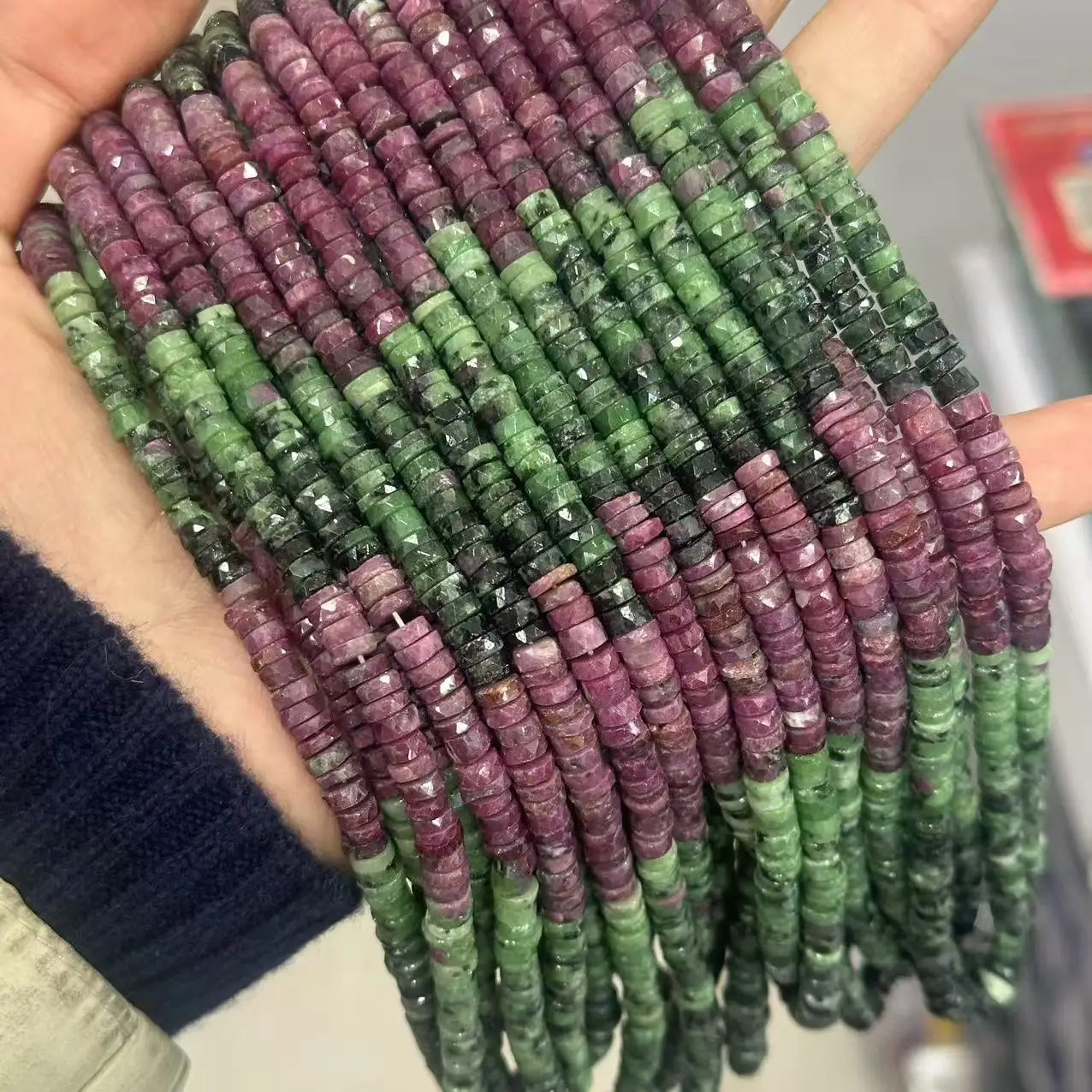 

LOOSE BEADS Ruby Zoisite roundelle square faceted 5-5.5mm 38cm nature wholesale for DIY jewelry necklace