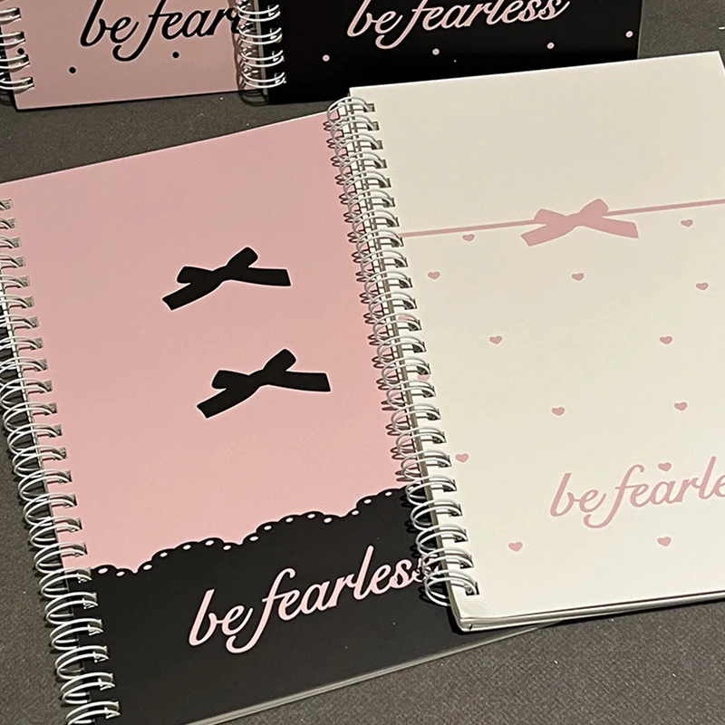 Cute Pink Bow A5 Coil Notebook Diary Sketchbook School Office Supplies Stationery Mini Portable Notepad Student Gift view 4
