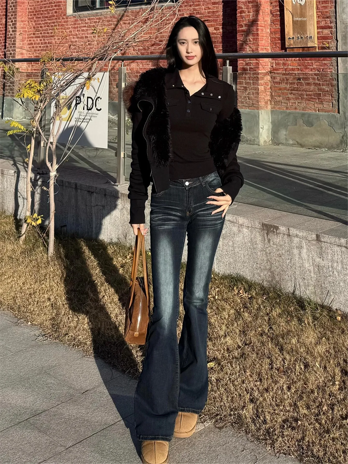 

Женские джинсы с высокой талией, расклешенные, винтажные, с эффектом похудения, из денима, с эффектом потертости, повседневные, в пол, весенняя коллекция