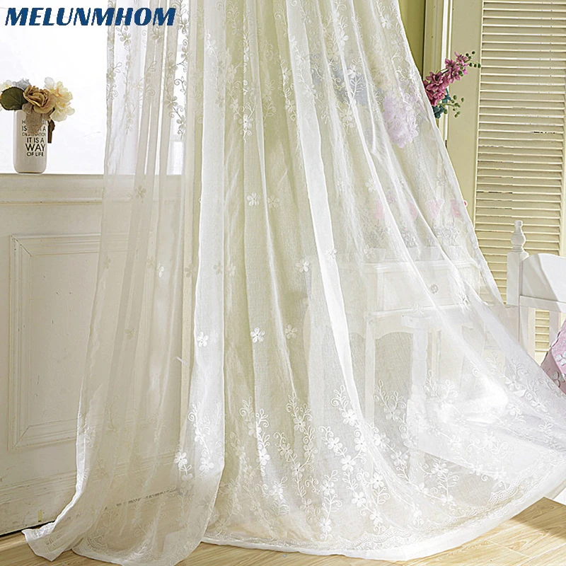 

Limited Real Living Room Yarn Dyed European Embroidery Cotton Peach Tulle for Living Room Valance Sheer Bedroom Balcony home