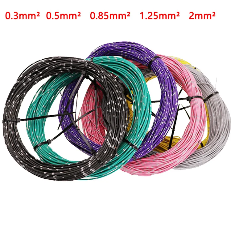 1M Car Modified PVC Wire Speaker Audio Cable 0.3mm²  0.5mm²   0.85mm²   1.25mm²   2mm² Pure Copper Twisted Pair Power Cord Line