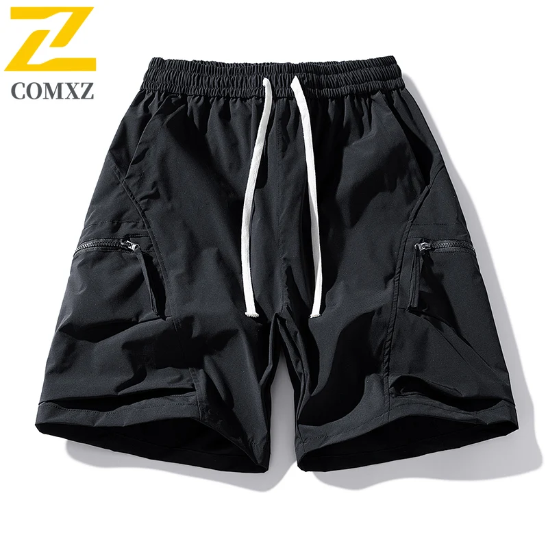 

Мужские шорты из ледяного шелка, лето 2025 г., быстросохнущие свободные дышащие карманы на молнии, стильная рабочая одежда, шорты для пляжного серфинга на открытом воздухе