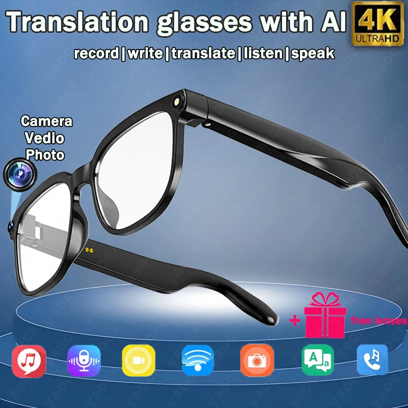 

Новые умные очки 2026 года с HD-камерой 8 МП, голосовым управлением ИИ, записью фото и видео, переводом, долгим временем работы от батареи (290 часов), музыкой и водонепроницаемостью