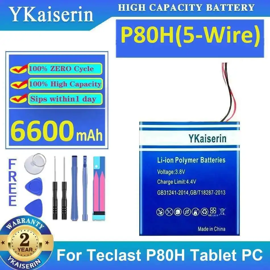 

6600Mah Safe Laptop Battery Stable P80H 5-Wire For Teclast Tablet PC